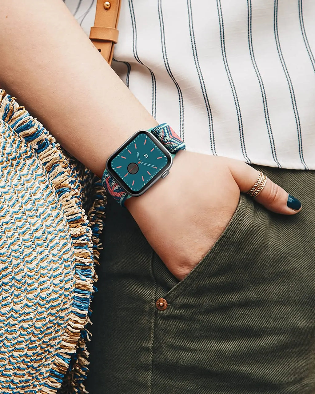 Scrunchie Strap for Apple Watch – Elastic Nylon Band for 49/46/45/44/42/41/40mm (Series 11–2, SE & Ultra)
