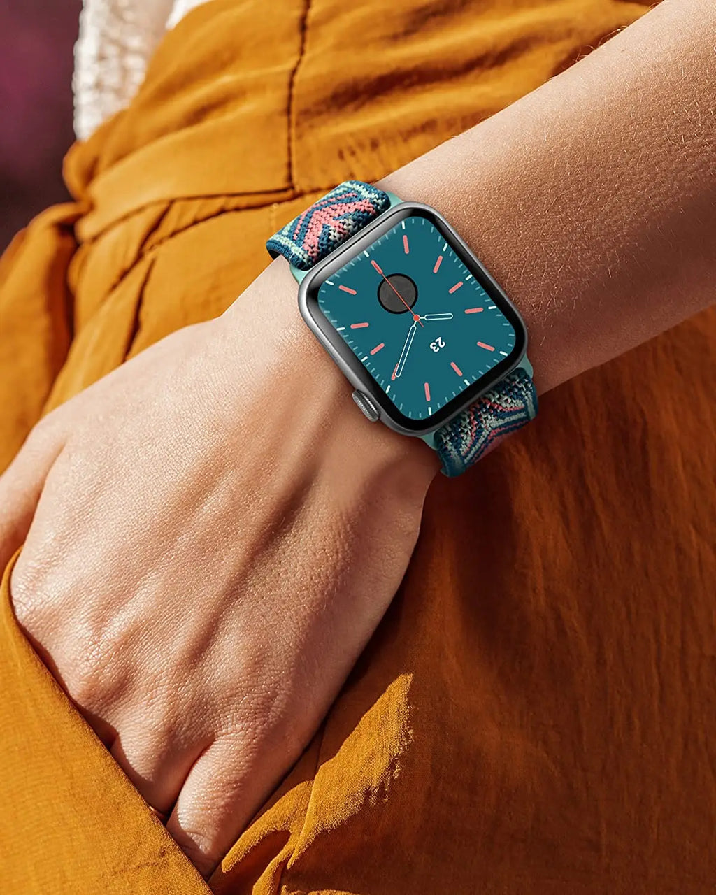 Scrunchie Strap for Apple Watch – Elastic Nylon Band for 49/46/45/44/42/41/40mm (Series 11–2, SE & Ultra)