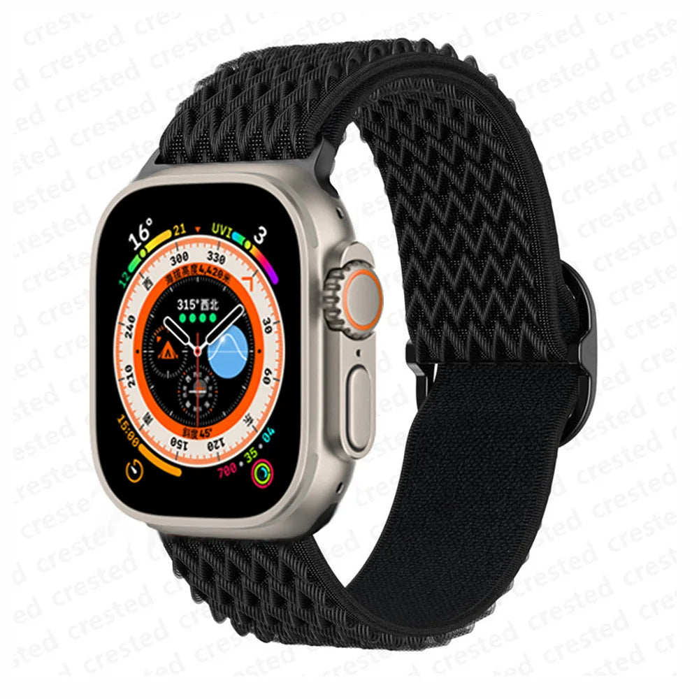 Scrunchie Strap for Apple Watch – Elastic Nylon Band for 49/46/45/44/42/41/40mm (Series 11–2, SE & Ultra)