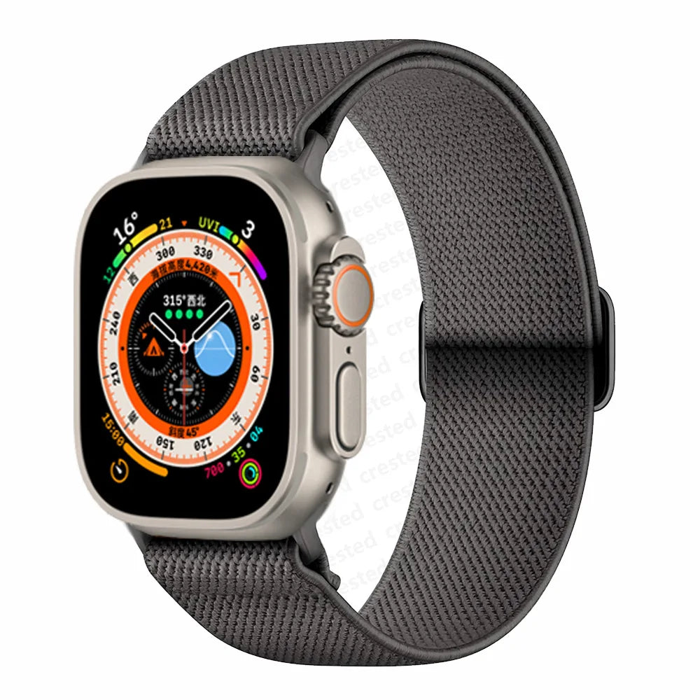 Scrunchie Strap for Apple Watch – Elastic Nylon Band for 49/46/45/44/42/41/40mm (Series 11–2, SE & Ultra)