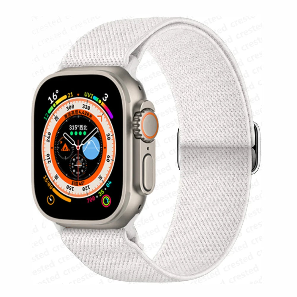 Scrunchie Strap for Apple Watch – Elastic Nylon Band for 49/46/45/44/42/41/40mm (Series 11–2, SE & Ultra)