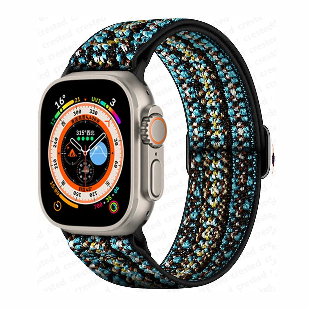 Scrunchie Strap for Apple Watch – Elastic Nylon Band for 49/46/45/44/42/41/40mm (Series 11–2, SE & Ultra)