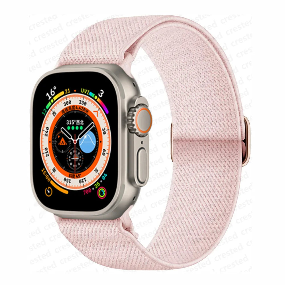 Scrunchie Strap for Apple Watch – Elastic Nylon Band for 49/46/45/44/42/41/40mm (Series 11–2, SE & Ultra)