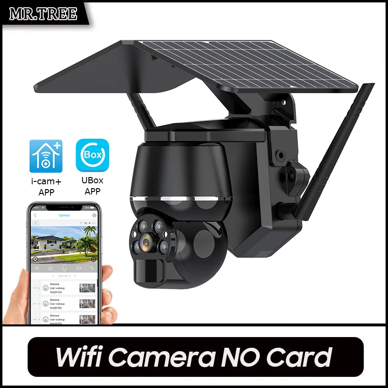 Wireless Solar Security Camera 5MP – 4G SIM & WiFi Outdoor PTZ Camera with Motion Detection & Night Vision