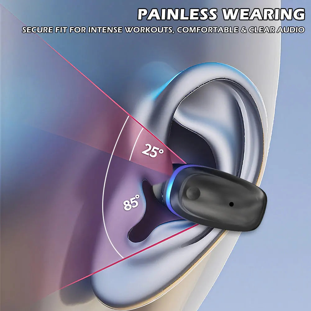 1Pc Bone Conduction 5.4 Wireless Bluetooth Headset Talking Clip-on Headset Long Time Wear Without Pain Ultra Long Battery Life