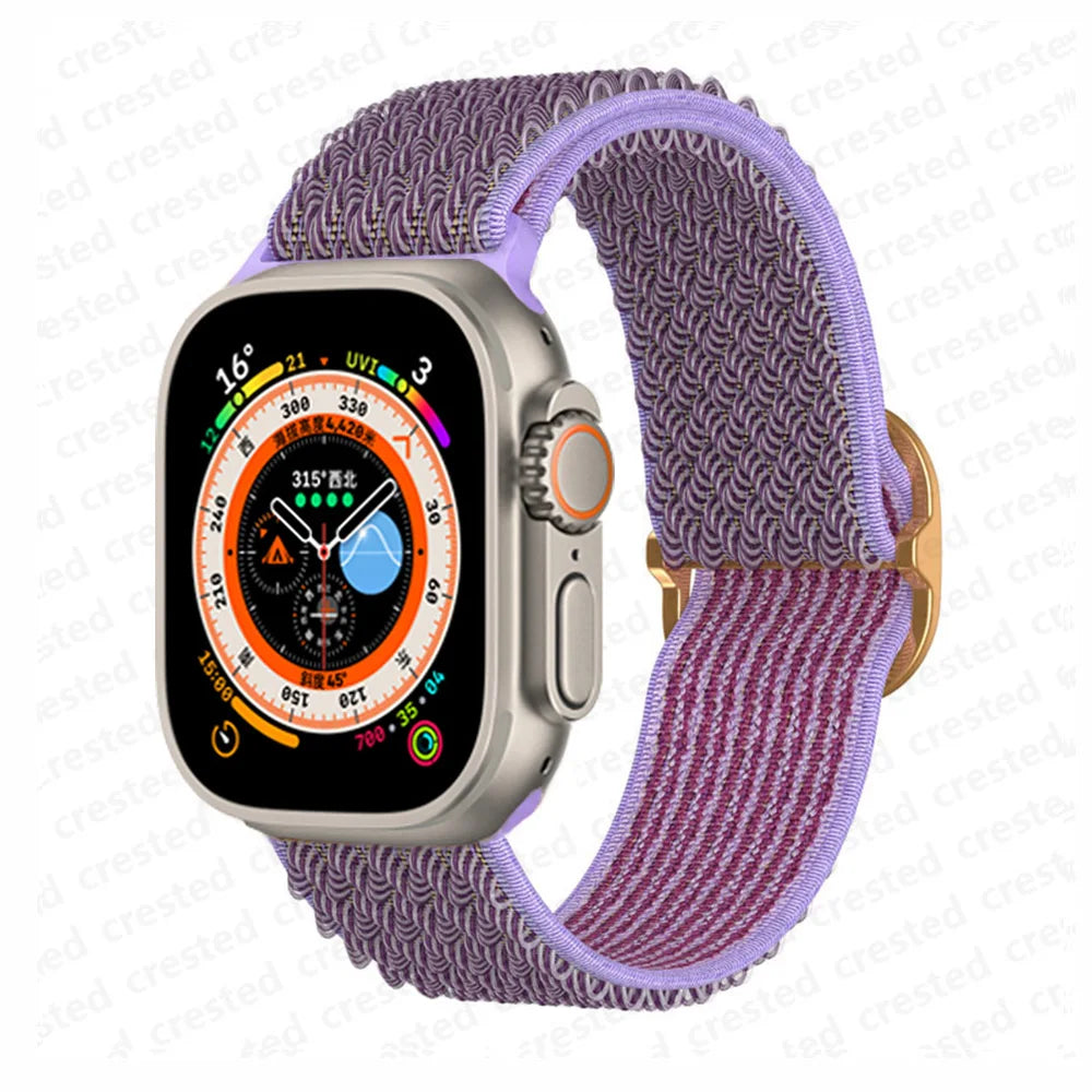 Scrunchie Strap for Apple Watch – Elastic Nylon Band for 49/46/45/44/42/41/40mm (Series 11–2, SE & Ultra)