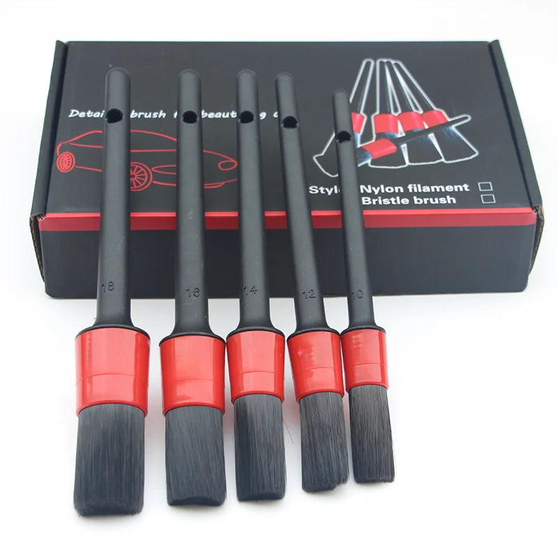 Car Brush Set Detailing Nylon Ultimate Auto Cleaning Kit for Vents Gaps Maintenance Car Air Exterior Clearance Universal Tools