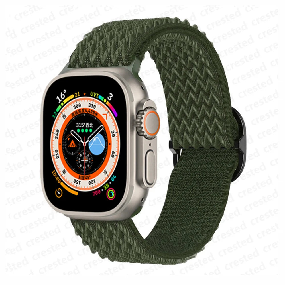 Scrunchie Strap for Apple Watch – Elastic Nylon Band for 49/46/45/44/42/41/40mm (Series 11–2, SE & Ultra)