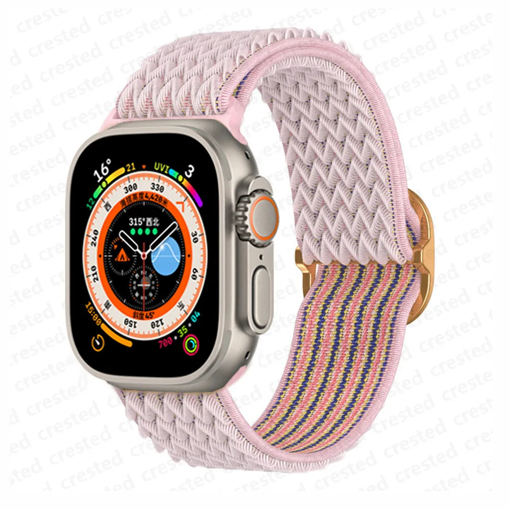 Scrunchie Strap for Apple Watch – Elastic Nylon Band for 49/46/45/44/42/41/40mm (Series 11–2, SE & Ultra)