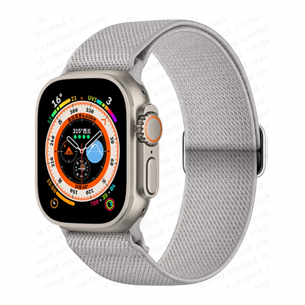 Scrunchie Strap for Apple Watch – Elastic Nylon Band for 49/46/45/44/42/41/40mm (Series 11–2, SE & Ultra)