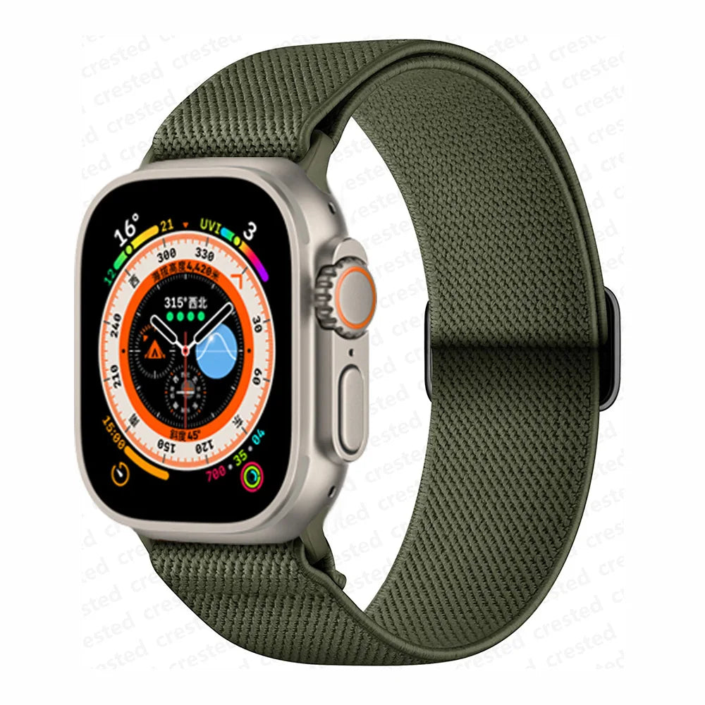 Scrunchie Strap for Apple Watch – Elastic Nylon Band for 49/46/45/44/42/41/40mm (Series 11–2, SE & Ultra)