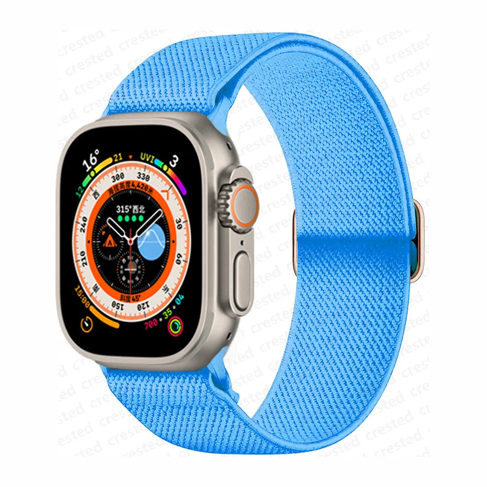 Scrunchie Strap for Apple Watch – Elastic Nylon Band for 49/46/45/44/42/41/40mm (Series 11–2, SE & Ultra)
