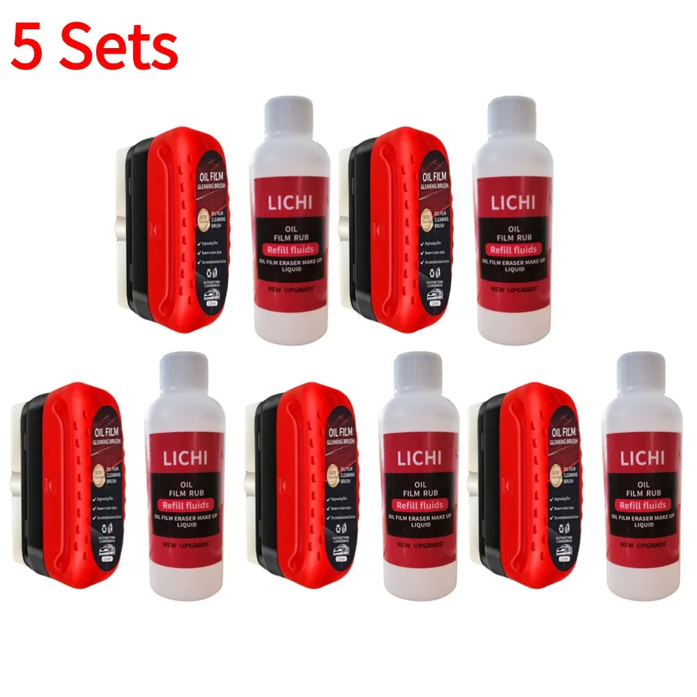 1-5Sets Glass Cleaning Board Universal Glass Cleaning Wipe Board Cleaning Glass Brush for Car Windshield Oil Film Cleaner