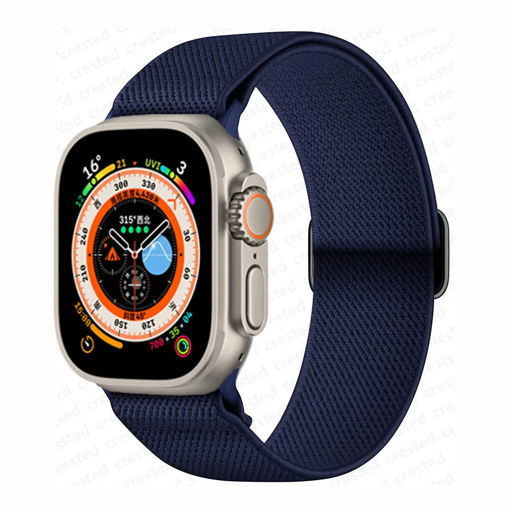 Scrunchie Strap for Apple Watch – Elastic Nylon Band for 49/46/45/44/42/41/40mm (Series 11–2, SE & Ultra)
