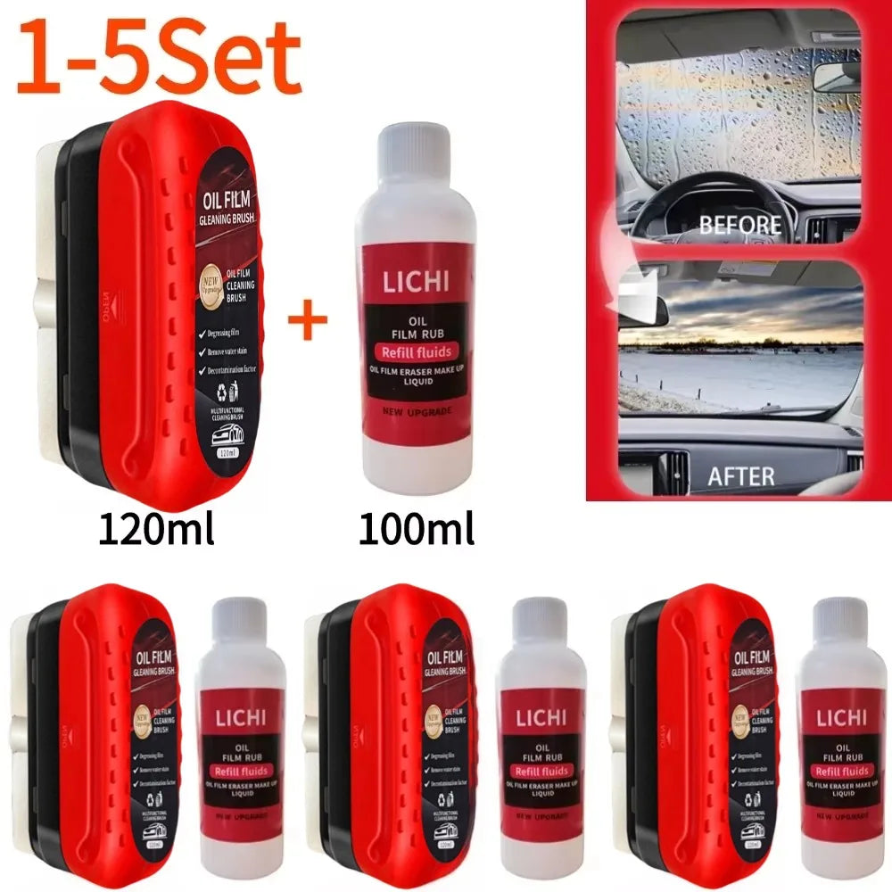 1-5Sets Glass Cleaning Board Universal Glass Cleaning Wipe Board Cleaning Glass Brush for Car Windshield Oil Film Cleaner