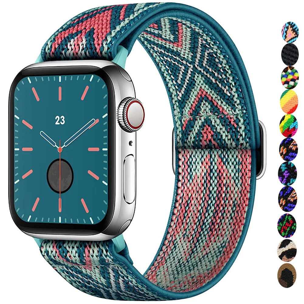 Scrunchie Strap for Apple Watch – Elastic Nylon Band for 49/46/45/44/42/41/40mm (Series 11–2, SE & Ultra)