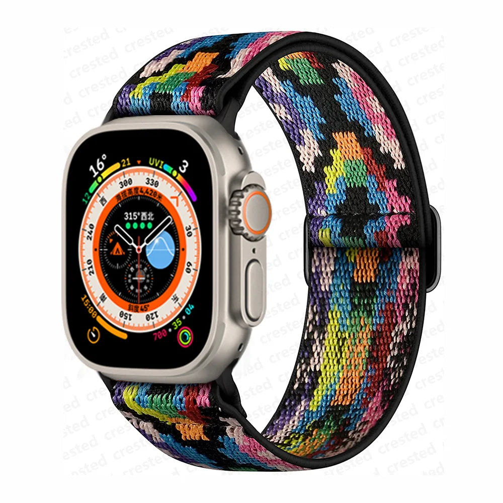 Scrunchie Strap for Apple Watch – Elastic Nylon Band for 49/46/45/44/42/41/40mm (Series 11–2, SE & Ultra)