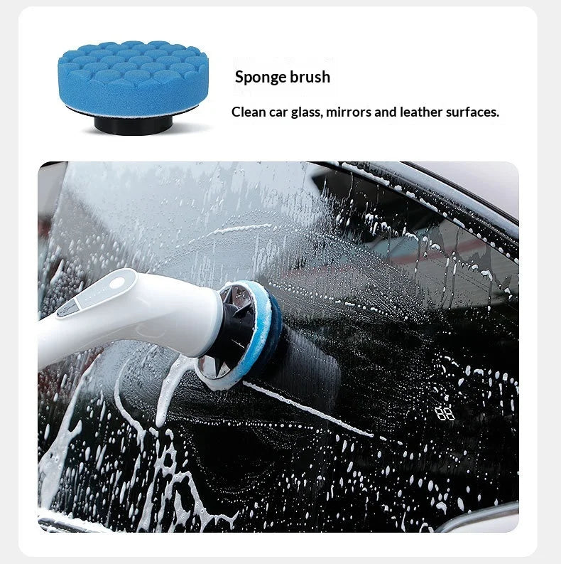 8-in-1 Cordless Electric Cleaning Brush Telescopic Long Handle Rotating Scrubber for Home Kitchen Bathroom Floor