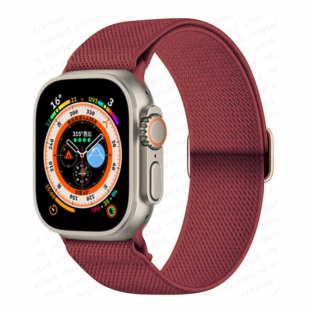 Scrunchie Strap for Apple Watch – Elastic Nylon Band for 49/46/45/44/42/41/40mm (Series 11–2, SE & Ultra)