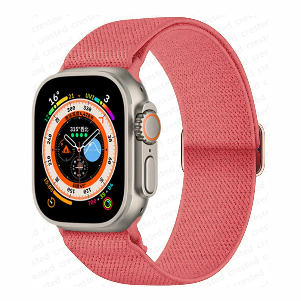 Scrunchie Strap for Apple Watch – Elastic Nylon Band for 49/46/45/44/42/41/40mm (Series 11–2, SE & Ultra)