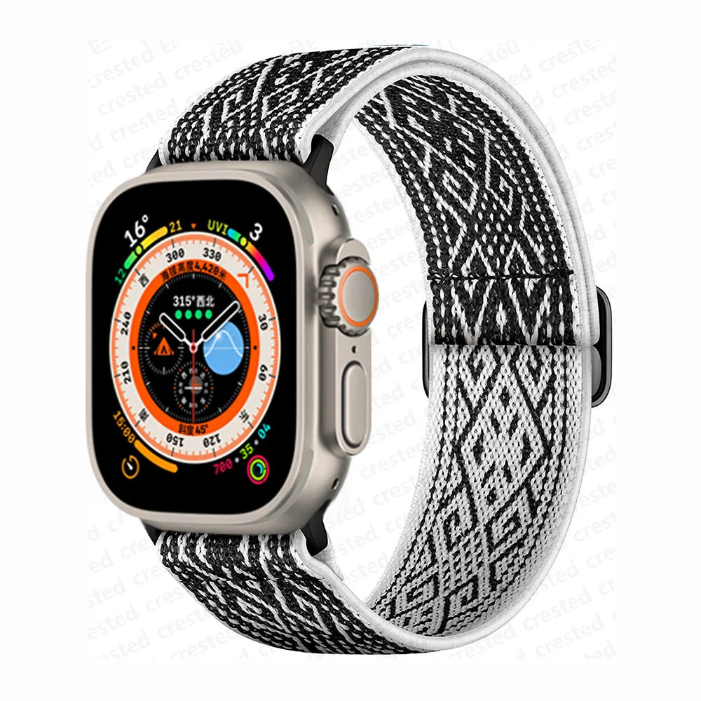 Scrunchie Strap for Apple Watch – Elastic Nylon Band for 49/46/45/44/42/41/40mm (Series 11–2, SE & Ultra)