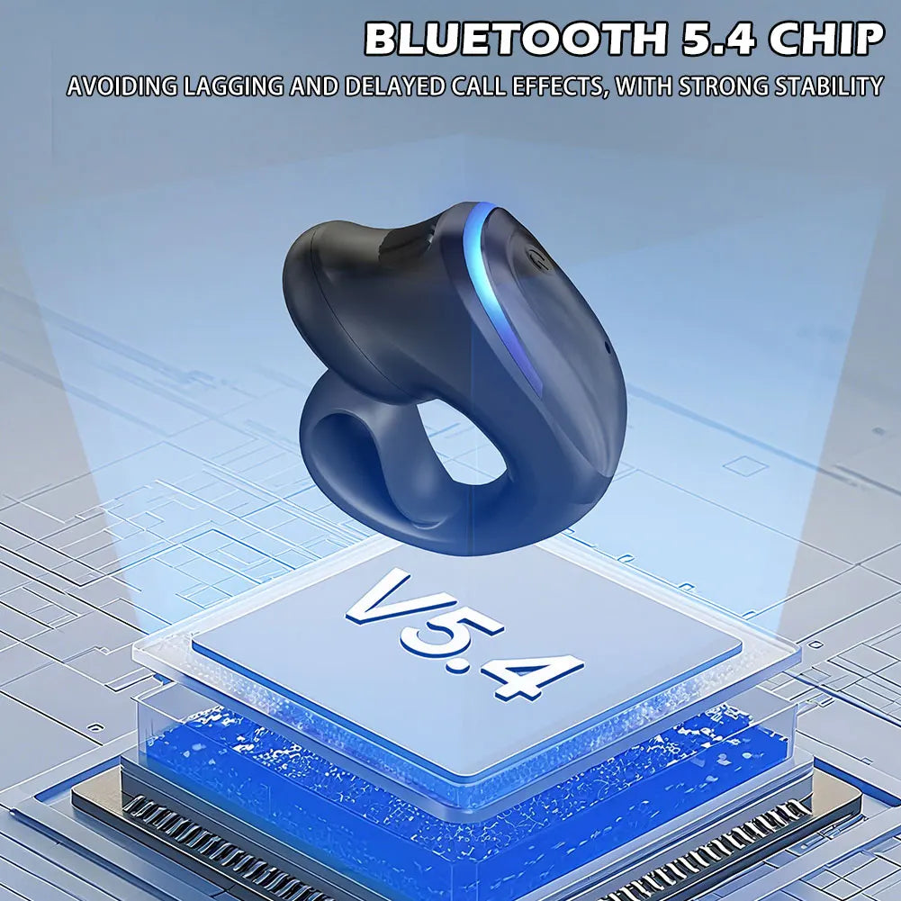 1Pc Bone Conduction 5.4 Wireless Bluetooth Headset Talking Clip-on Headset Long Time Wear Without Pain Ultra Long Battery Life