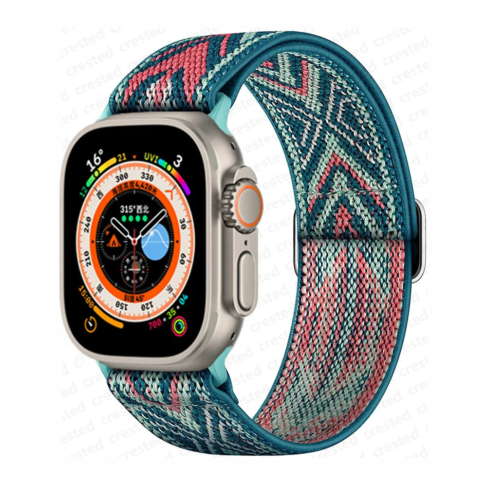 Scrunchie Strap for Apple Watch – Elastic Nylon Band for 49/46/45/44/42/41/40mm (Series 11–2, SE & Ultra)