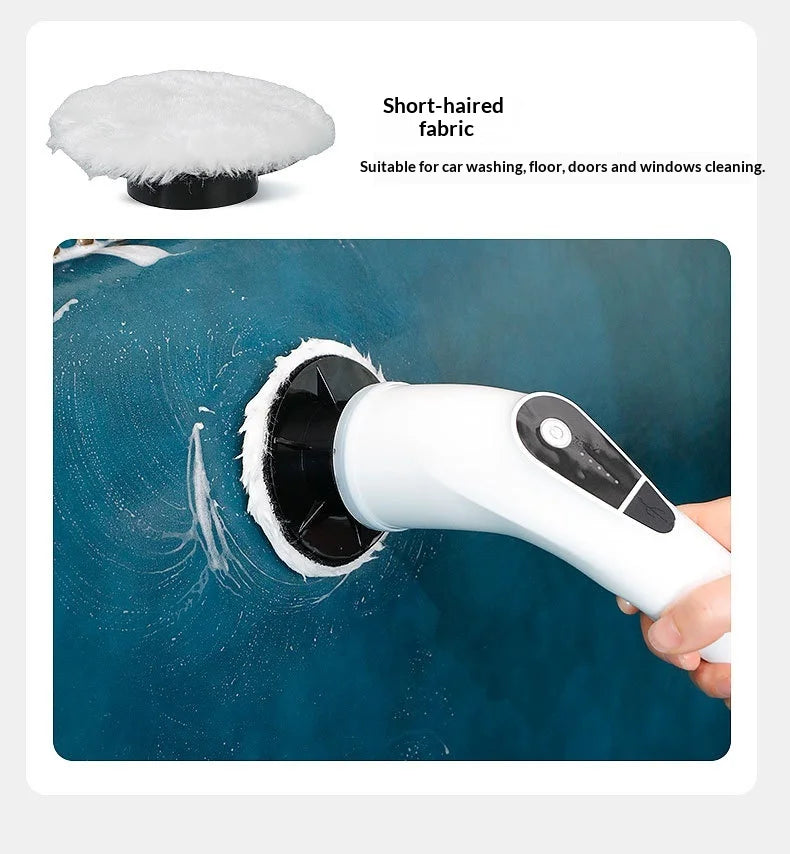 8-in-1 Cordless Electric Cleaning Brush Telescopic Long Handle Rotating Scrubber for Home Kitchen Bathroom Floor