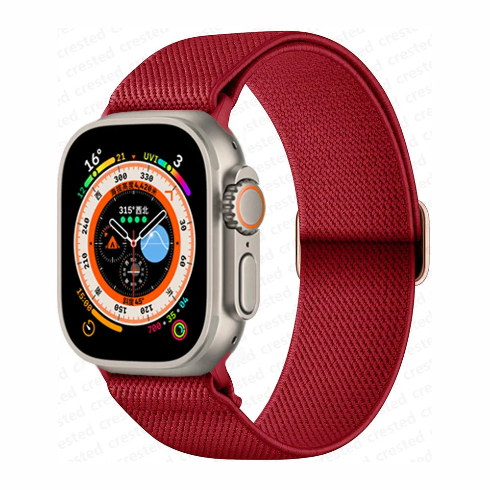 Scrunchie Strap for Apple Watch – Elastic Nylon Band for 49/46/45/44/42/41/40mm (Series 11–2, SE & Ultra)
