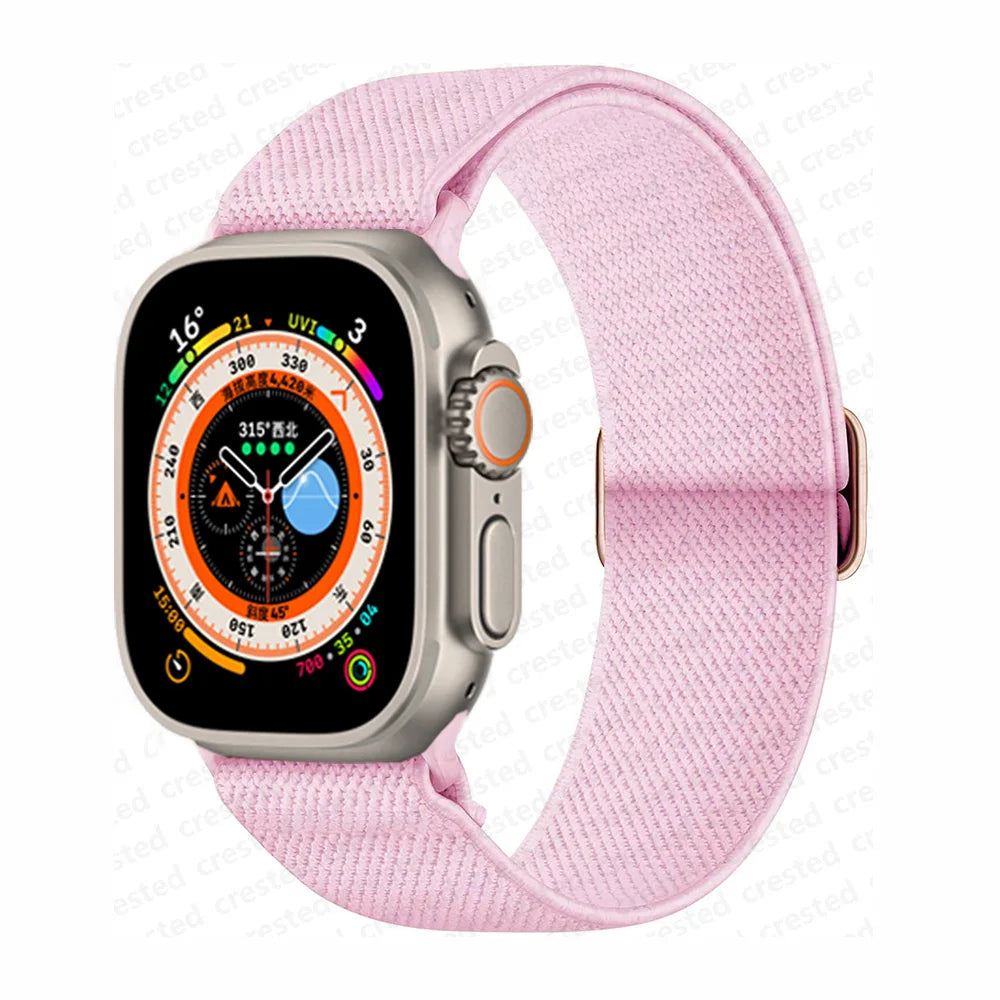 Scrunchie Strap for Apple Watch – Elastic Nylon Band for 49/46/45/44/42/41/40mm (Series 11–2, SE & Ultra)