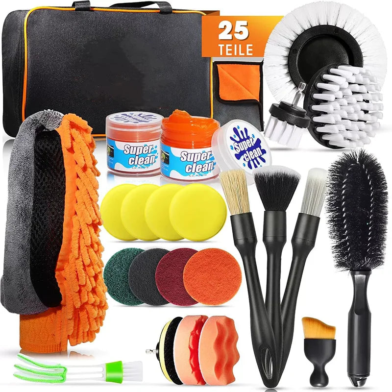 Car Brush Set Detailing Nylon Ultimate Auto Cleaning Kit for Vents Gaps Maintenance Car Air Exterior Clearance Universal Tools