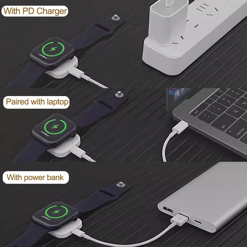 Magnetic Fast Charger for Apple Watch – Portable USB-C Wireless Charging Cable (Series 9–1)