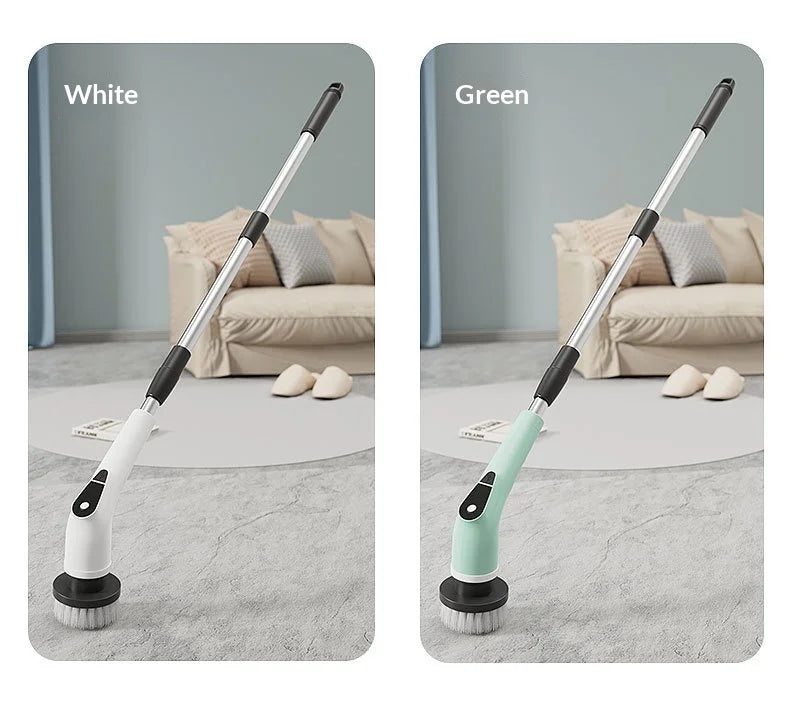 8-in-1 Cordless Electric Cleaning Brush Telescopic Long Handle Rotating Scrubber for Home Kitchen Bathroom Floor