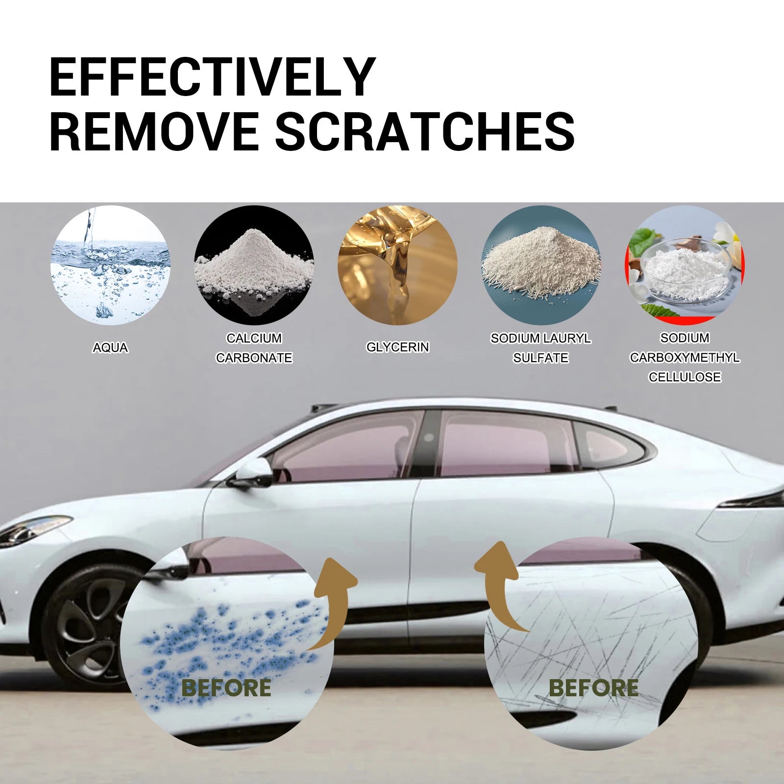 Car Scratch Remover Paste Auto Paint Repair Polishing Wax Vehicle Surface Restorer Care Kit Remove Minor Scratches Restore Gloss