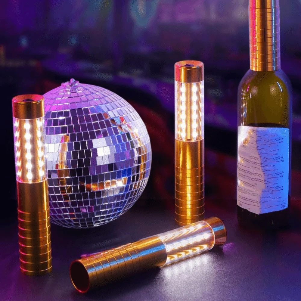 Rechargeable Handheld Strobe Lights Light Flash Gold Silver Champagne Bottle Sparklers Colorful Flash Strobe Stick