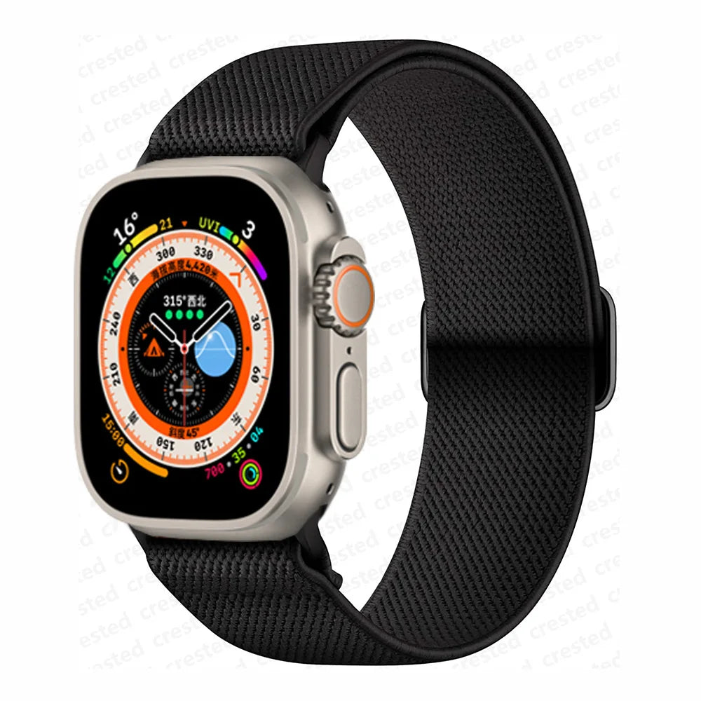 Scrunchie Strap for Apple Watch – Elastic Nylon Band for 49/46/45/44/42/41/40mm (Series 11–2, SE & Ultra)
