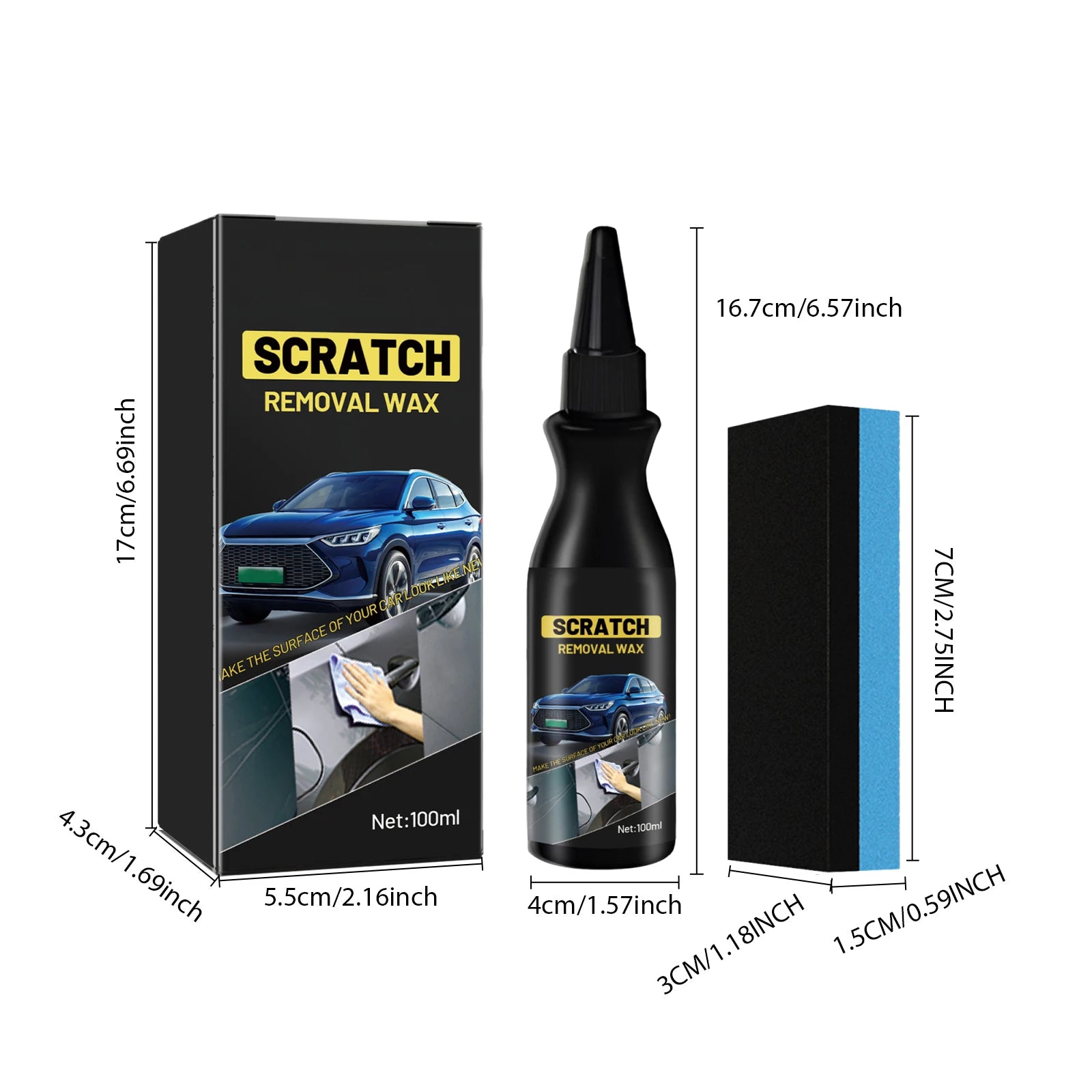 Car Scratch Remover Paste Auto Paint Repair Polishing Wax Vehicle Surface Restorer Care Kit Remove Minor Scratches Restore Gloss