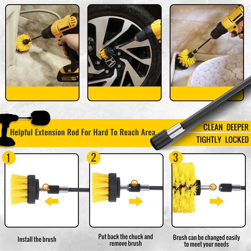Car Brush Set Detailing Nylon Ultimate Auto Cleaning Kit for Vents Gaps Maintenance Car Air Exterior Clearance Universal Tools