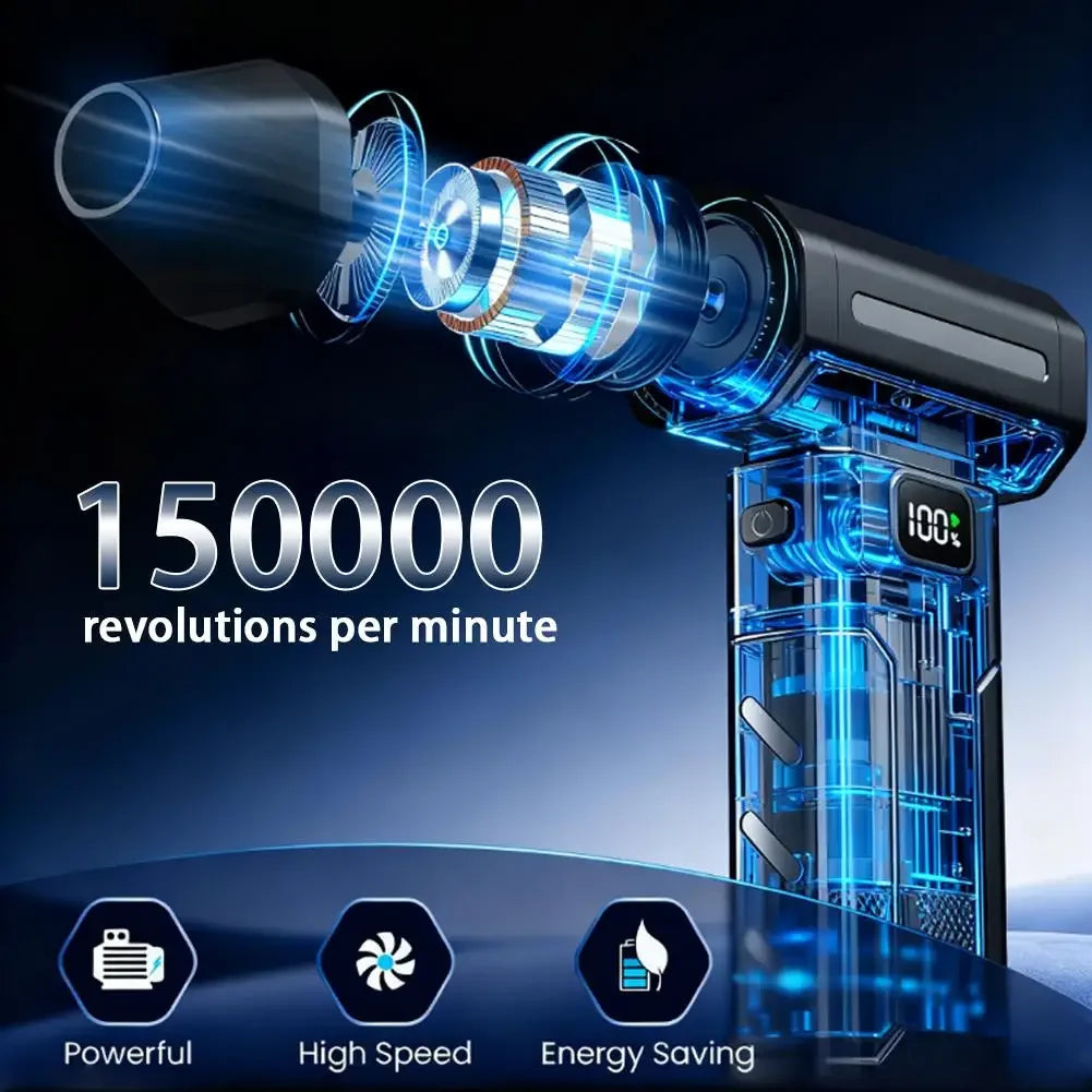 Ultra-Power Turbo Air Blower – 150,000 RPM Cordless Electric Dust Cleaner for Car, PC & Home