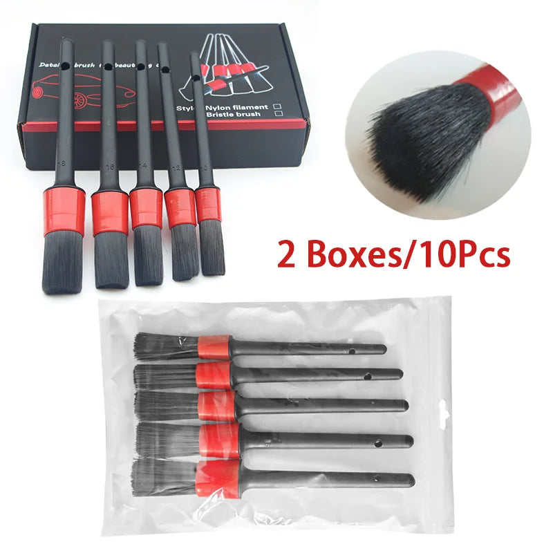 Car Brush Set Detailing Nylon Ultimate Auto Cleaning Kit for Vents Gaps Maintenance Car Air Exterior Clearance Universal Tools
