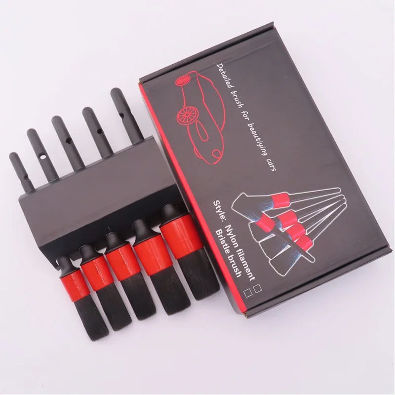 Car Brush Set Detailing Nylon Ultimate Auto Cleaning Kit for Vents Gaps Maintenance Car Air Exterior Clearance Universal Tools