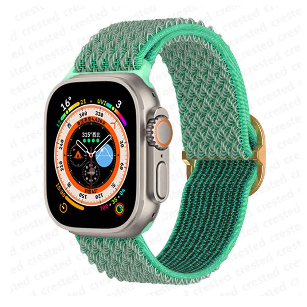 Scrunchie Strap for Apple Watch – Elastic Nylon Band for 49/46/45/44/42/41/40mm (Series 11–2, SE & Ultra)