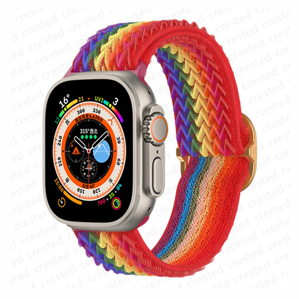 Scrunchie Strap for Apple Watch – Elastic Nylon Band for 49/46/45/44/42/41/40mm (Series 11–2, SE & Ultra)