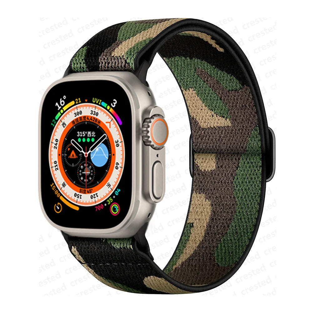 Scrunchie Strap for Apple Watch – Elastic Nylon Band for 49/46/45/44/42/41/40mm (Series 11–2, SE & Ultra)