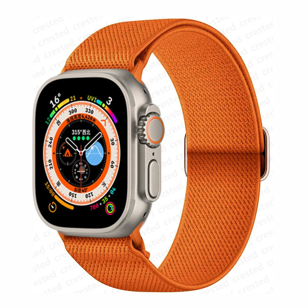 Scrunchie Strap for Apple Watch – Elastic Nylon Band for 49/46/45/44/42/41/40mm (Series 11–2, SE & Ultra)