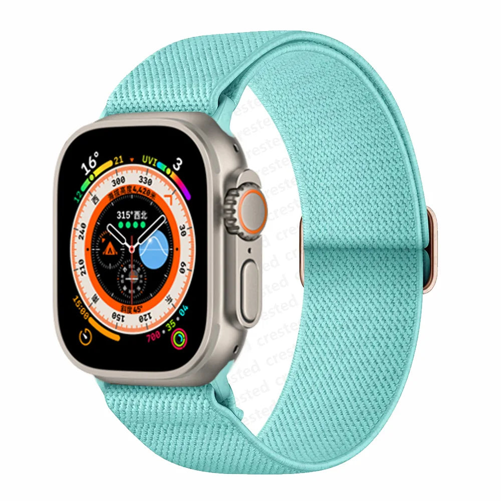 Scrunchie Strap for Apple Watch – Elastic Nylon Band for 49/46/45/44/42/41/40mm (Series 11–2, SE & Ultra)