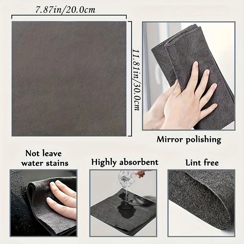 Magic Glass Cleaning Cloth-Thickened Streak-Free Towel, Reusable Dual-Sided Eraser for Kitchen Windows, No Watermark Home Tool