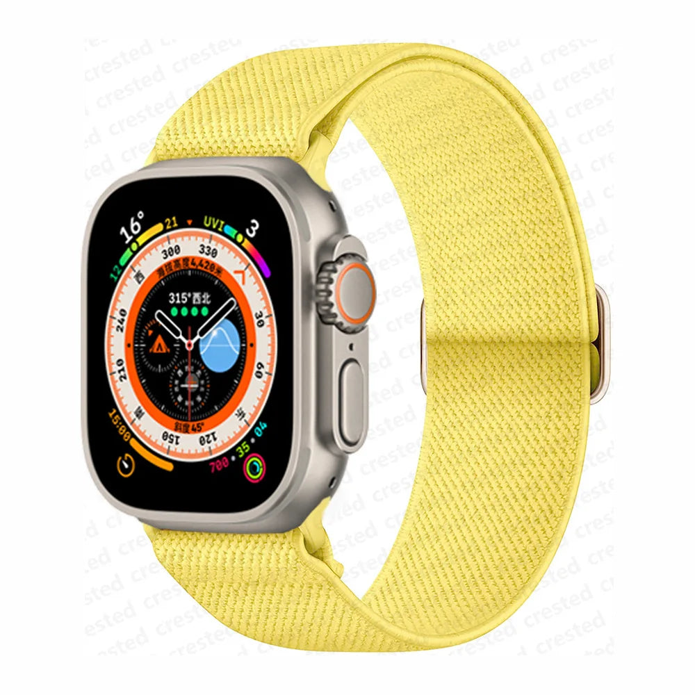 Scrunchie Strap for Apple Watch – Elastic Nylon Band for 49/46/45/44/42/41/40mm (Series 11–2, SE & Ultra)
