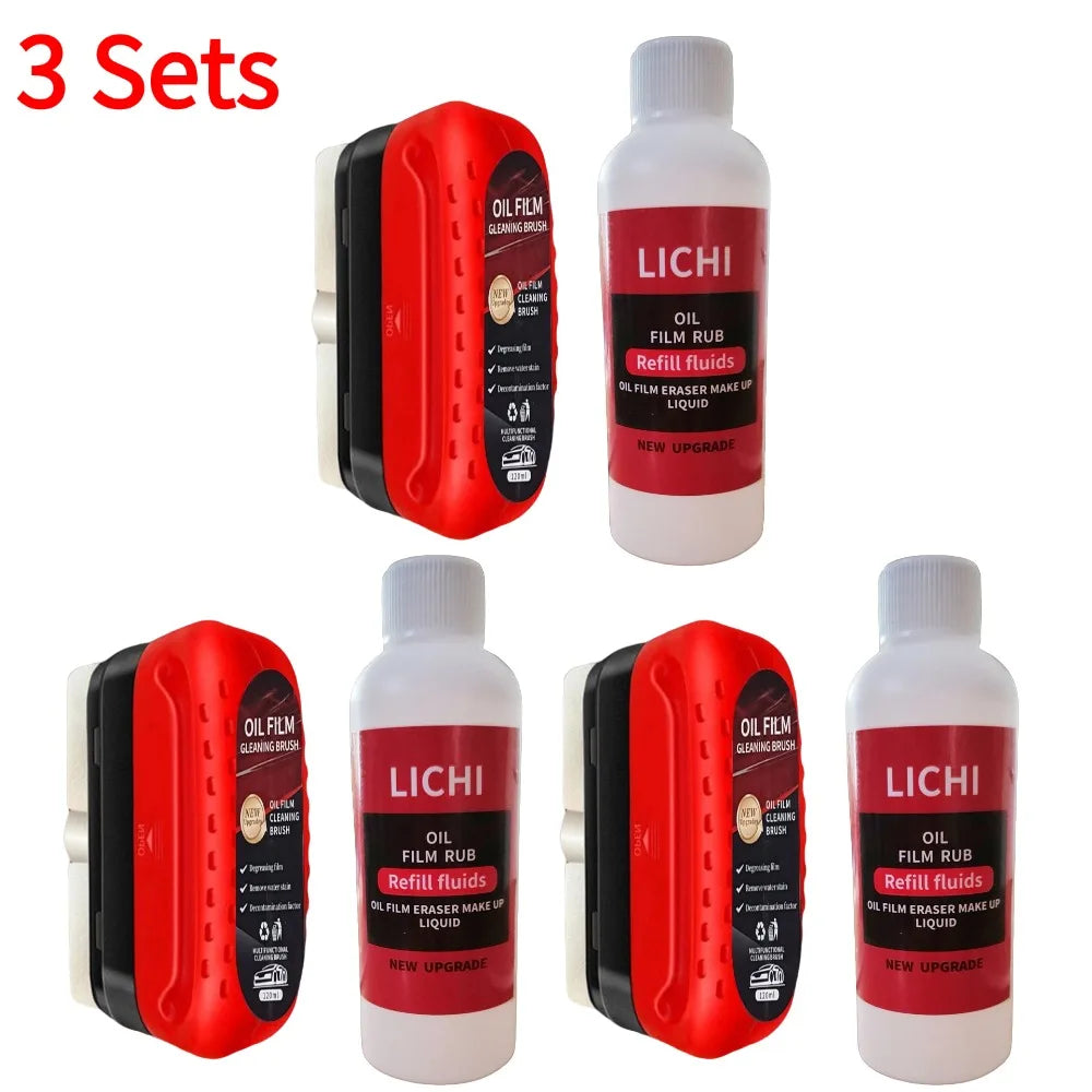 1-5Sets Glass Cleaning Board Universal Glass Cleaning Wipe Board Cleaning Glass Brush for Car Windshield Oil Film Cleaner