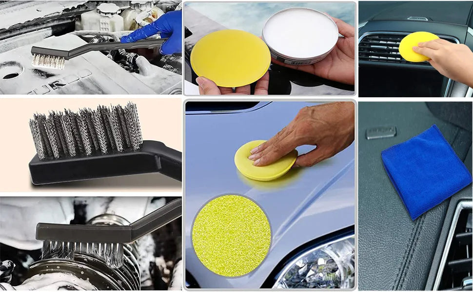 Car Brush Set Detailing Nylon Ultimate Auto Cleaning Kit for Vents Gaps Maintenance Car Air Exterior Clearance Universal Tools